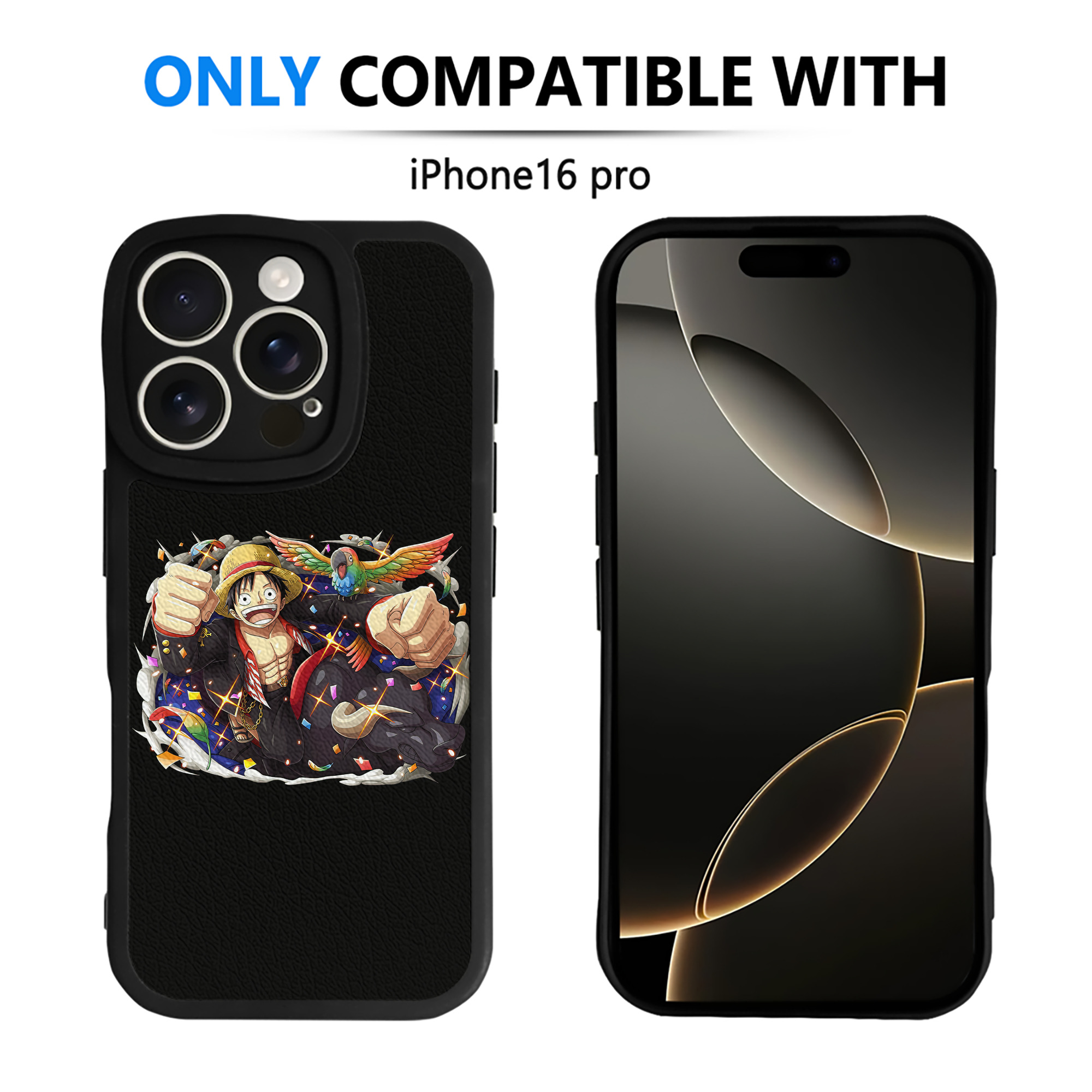 （画像用） ワンピース モンキー・D・ルフィ ONE PIECE Monkey D. Luffy 【iPhone 16シリーズ対応】シリコンスマホケース（レザー調） 材質：シリコン
